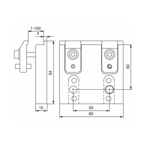 3R SUPPORT DE FIXATION (10-100 mm) (réf : 3R-294.3) – Image 2