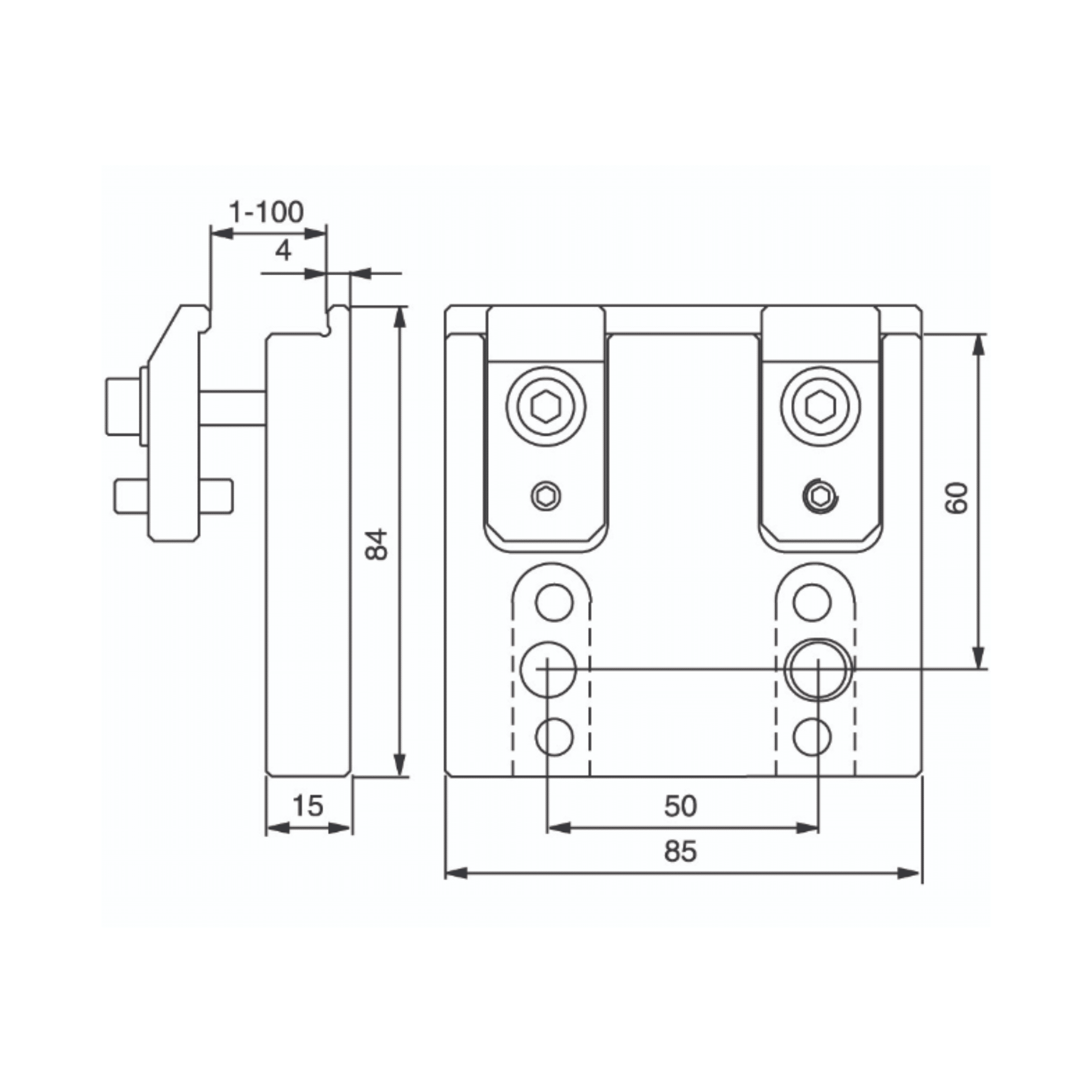 3R Support de fixation (10-100 mm)