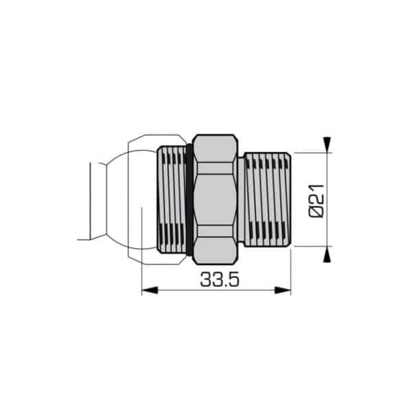 RACCORD 1/2 BSPT CYL COOLING LINE 1/2 – Image 2