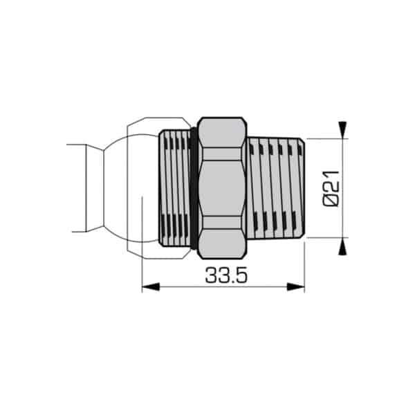 RACCORD 1/2 NPT COOLING LINE 1/2 – Image 2