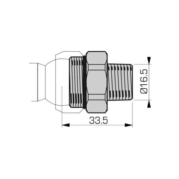 RACCORD 3/8 NPT COOLING LINE 1/2 – Image 2