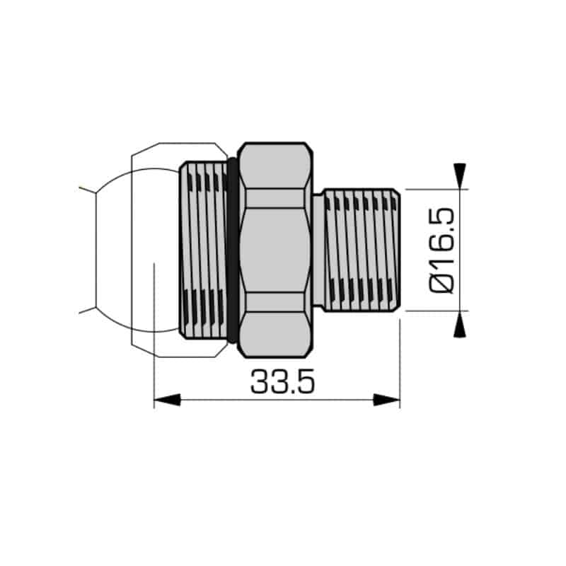 RACCORD 38 BSPT CYL COOLING LINE 12
