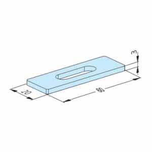 ER-008910 Jeu de plaques d'écartement 60 x 20 x 3 mm (8 pcs)