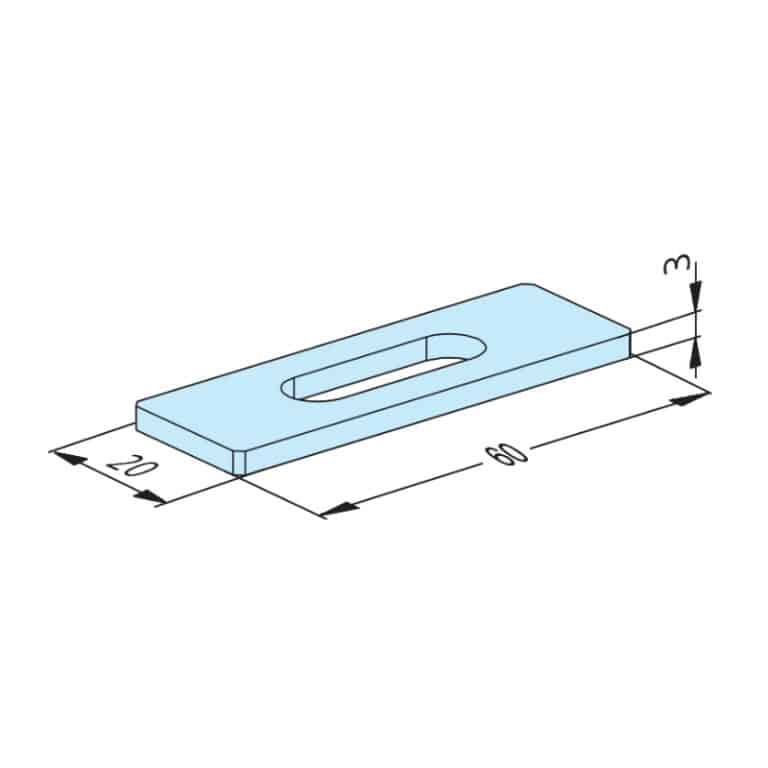 ER-008910 Jeu de plaques d'écartement 60 x 20 x 3 mm